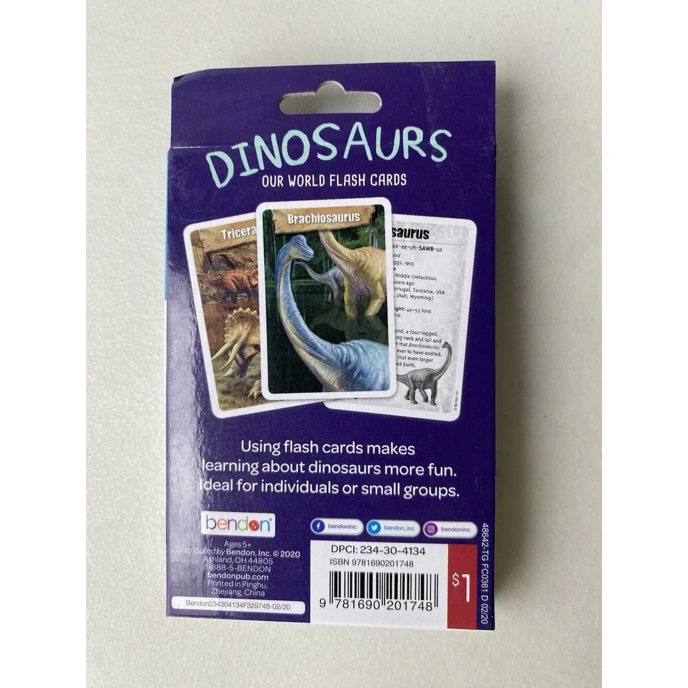 Bendon Dinosaurs Our World Flash Cards Near Complete Set 35 Cards Included